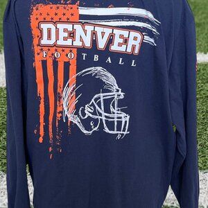 Denver Broncos Football Shirt Mens XL Long Sleeve Flag Gildan Unisex NFL